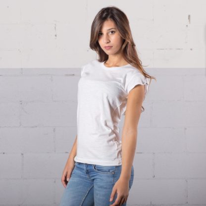 t-shirt cotone fiammato fashon personaizzata stampata alterego bianca donna