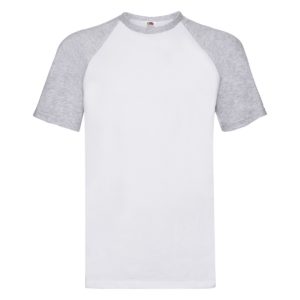 t-shirt maglietta fruit of the loom con maniche doppio colore personalizzata ricamata alterego bianca grigia
