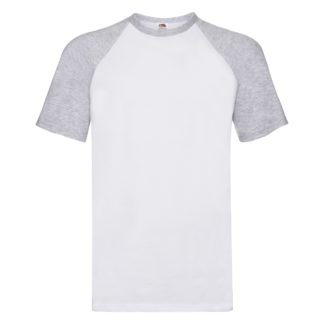 t-shirt maglietta fruit of the loom con maniche doppio colore personalizzata ricamata alterego bianca grigia