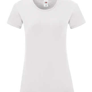 t-shirt maglietta fruit of the loom iconic donna femminile personalizzata ingrosso rivenditori fornitori alterego custom shop bianca