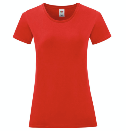 t-shirt maglietta fruit of the loom iconic donna femminile personalizzata ingrosso rivenditori fornitori alterego custom shop rossa