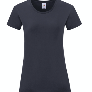 t-shirt maglietta fruit of the loom iconic donna femminile personalizzata ingrosso rivenditori fornitori alterego custom shop Blu Navy