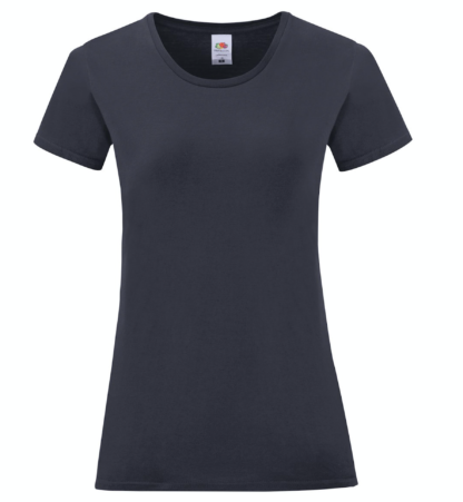 t-shirt maglietta fruit of the loom iconic donna femminile personalizzata ingrosso rivenditori fornitori alterego custom shop Blu Navy