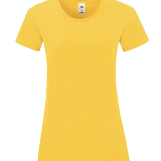 t-shirt maglietta fruit of the loom iconic donna femminile personalizzata ingrosso rivenditori fornitori alterego custom shop gialla