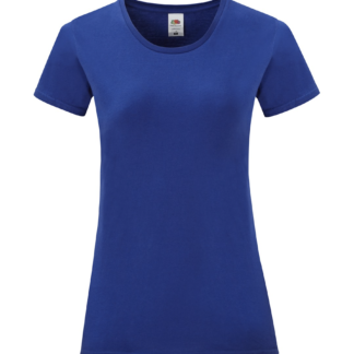 t-shirt maglietta fruit of the loom iconic donna femminile personalizzata ingrosso rivenditori fornitori alterego custom shop blu royal