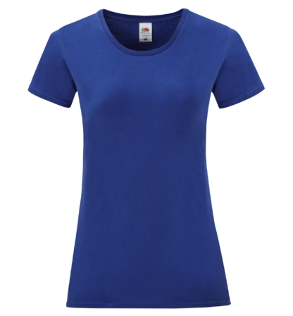 t-shirt maglietta fruit of the loom iconic donna femminile personalizzata ingrosso rivenditori fornitori alterego custom shop blu royal