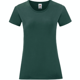 t-shirt maglietta fruit of the loom iconic donna femminile personalizzata ingrosso rivenditori fornitori alterego custom shop verde Bottiglia verde scuro
