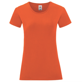 t-shirt maglietta fruit of the loom iconic donna femminile personalizzata ingrosso rivenditori fornitori alterego custom shop verde Bottiglia Arancione Flame