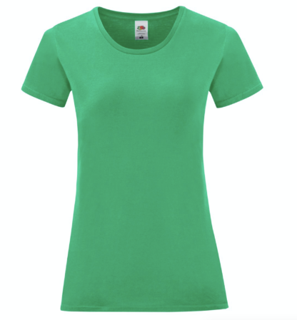 t-shirt maglietta fruit of the loom iconic donna femminile personalizzata ingrosso rivenditori fornitori alterego custom shop verde Bottiglia Verde