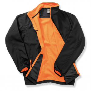 giacca softshell nero arancione personalizzabile