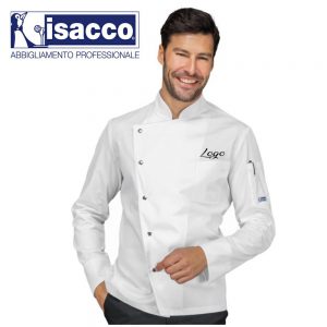 belfast giacca cuoco isacco manica lunga con ricamo personalizzato