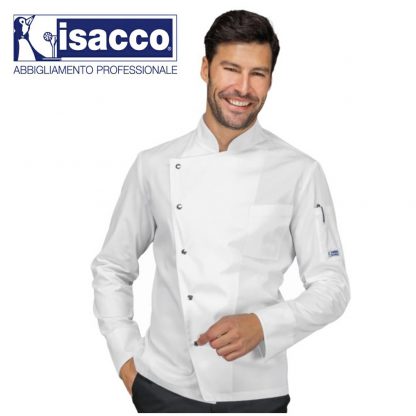 belfast giacca cuoco manica lunga isacco bianca