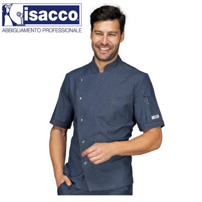 Giacca cuoco chef isacco belfast manica corta jeans Rivenditore